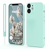 Andwing für iPhone 12 Mini Hülle,Silicone Handyhülle für iPhone 12 Mini mit Weichem Kratzfestem Mikrofaserfutter und Kameraschutz, Rundumschutz Schutzhülle Hülle für iPhone 12 Mini Mint Grün