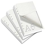 SWTYExt 3 Packungen A6 Nachfüllpapier Kariert, 180 Blätter 6 Löcher A6 Nachfüllbare Refill Paper A6 Papier Nachfülleinlagen Ringbucheinlagen für A6 Notizbuch Skizze Tagbuch Malerei Bullet Journal