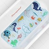Secopad Badewannenmatte rutschfest Kinder, Cartoon Antirutschmatte Badewanne Baby, 100x40 cm Rutschmatte Badewanne mit Saugnäpfen, 100% BPA frei & Maschinenwaschbar