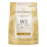 CALLEBAUT Receipe No. W2 - Kuvertüre Callets, Weiße Schokolade, 28% Kakao, 2500 G, 1er Pack