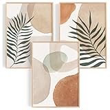 OHBIMBA® Sets Von 3 Poster & Kunstdrucke (OHNE BILDERRAHMEN) Zimmer Deko Und Wanddeko Wohnzimmer, Deko Wohnzimmer und Bilder Schlafzimmer, Abstrakt Boho Deko - 50x70 cm - Zum Einrahmen
