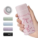 【Upgrade-Version】Exllena Mini Thermosflasche 250ml mit Edelstahl-Deckel, Trinkflasche Klein Doppelwandige Vakuum–Ultra-Kompakt, 100% Auslaufsicher, 8-12 Stunden Temperaturhalt (Rosa Fliege)