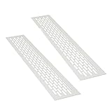 sossai® Aluminium Lüftungsgitter - Alucratis (2 Stück) | Rechteckig - Maße: 48 x 8 cm | Farbe: Weiss | Pulverbeschichtet