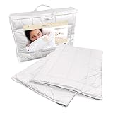 AlpenXund ZirbenFamilie Zirben-Bettdecke 140 x 200 cm, Schurwolle und Zirbenholzflocken, Body-Fit Einzelkammern