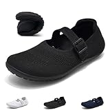 Wizshoe Ballerinas Barfußschuhe Damen Elegant Bequem Barfuß Ballerina Flache Schuhe Loafer Flats für Frauen mit Runde Zehe Slip On Barfuss Schuhe Waschbare Ballettschuhe Walkingschuhe Schwarz 40EU