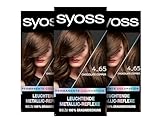 Syoss Color Coloration Metallic Collection 4–65 Chocolate Copper 3x115ml, permanente Coloration für leuchtende Metallic-Reflexe, für bis zu 100% Grauhaarabdeckung und bis zu 10 Wochen Farbintensität