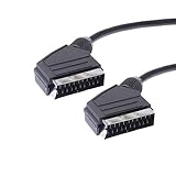 S/CONN maximum connectivity SCART-Kabel 2m - Scart-Stecker auf Scartstecker - 21-Polig - AV Kabel - analoges Audio/Video Kabel - schwarz - 2m
