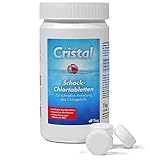 Cristal Schockchlortabletten 1 kg - 20 g Chlortabletten gegen Trübungen und Algen - Effektive Desinfektion - rückstandsfrei löslich - Pool & Whirlpool