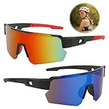 Foreverup Polarisiert Fahrradbrille, 2 Stück Schnelle Brille, Radsport Sonnenbrille, für Radfahren, Motorradfahren, Laufen, Skifahren, Bergsteigen