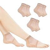 3 Paar Feuchtigkeitsspendende Socken,Gel Fersen Socken, Weiche Lüften Gel Ferse Socken Offene Zehensocken für Trockene Harte Gerissene Haut Befeuchtende Tagesnachtpflege Haut (Skin)