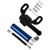 HEMOTON Tragbare Kleiner Fahrradluftpumpe aus Aluminium mit Halterung Hochdruck Multifunktionspumpe für Fahrradreifen Basket und Fußbälle Kompatibel mit US und Französischen Ventilen