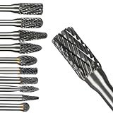 Marsred Hartmetall Frässtifte Set mit 6mm Schaft, 10 Stück Doppelschnitt-Frässtifte,Rotationsfräser-Set Schaftfräser mit für Holzbearbeitung, Schnitzen, Gravieren, Metallpolieren & Bohren