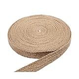Juteband Flache geflochtene Juteschnüre, Sackleinenband, Makramee, handgefertigte DIY-Bastelmaterialien, Hanfseil, Bindfaden for Heimdekoration(2cmx10m)