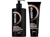 Syoss Shampoo Keratin (1x 440 ml) für schwaches & brüchiges Haar, glättet die Haarfaser & Tiefenspülung Keratin (1x 250 ml) reichhaltige Spülung mit Keratin bekämpft Frizz & sorgt für Glanz