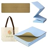 Enssy Reise-Yogamatte, faltbar, klein, 173 x 61 cm, 0,4 cm, mit Tragetasche, leichtes Pilate-Design