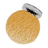 Toddmomy Kreative Rattan Kugel Deckenlampe Gelb Minimalistisch Wohnzimmer Deckenleuchte Nordic Stil Esszimmer Flurlampe für Bar Schlafzimmer Aisle Lamp