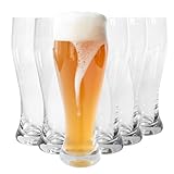 Sendez 6 Weizengläser 0,5L (max. 580ml) Biergläser Bierglas Weissbiern Weissbierglas Weizenbierglas