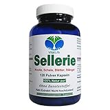 SELLERIE Celery 120 Kapseln BLUT Magen LEBER Darm NIEREN Blase VERDAUUNG nach Hildegard von Bingen (Wurzel, Knolle, Blätter, Stängel) NATUR pur [2-Monats-Vorrat] OHNE ZUSATZSTOFFE 26318-120