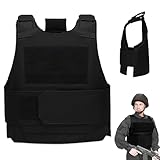 Udbrud Taktische Weste, Weste Einstellbar Einsatzweste Stichfeste Unterziehwest Tactical Vest CS Airsoft Paintball Weste Schützt Brust und Rücken für Jagd Wandern Safari Arbeiten