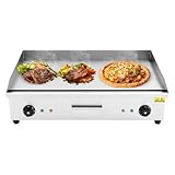 Mqwdxzfes 4400W Elektrische-Grillplatte, 72cm Elektro-Pfanne Crepesmaker mit Doppeltemperaturregelung, 220V Gastro Bratplatte, Dorayaki Herd Grill Gastrobräter für Dorayaki, Pfannkuchen