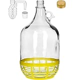 lilawelt24 5L Flasche +Gummistopfen + Gärröhrchen Gärballon Set Weinballon Gärbehälter/brauen Wein Machen