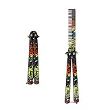 ZYDYRX 1 Stück Butterfly Kamm Bunt Schmetterlings-Kamm Edelstahl Klappkamm Praxis Trainings Kamm Butterfly Kamm Anfänger für Outdoor Camping