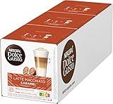 NESCAFÉ Dolce Gusto Latte Macchiato Caramel, 48 Kaffeekapseln, Arabica Robusta Mischung, Feines Karamell Aroma und leckerer Milchschaum, Aromaversiegelte , 3er Pack (3x16 Kapseln)