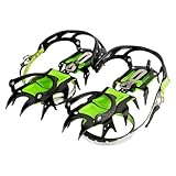 Tentock Steigeisen Klettern crampons Manganstahl Spikes Schuhe 14-Zacken Steigeisen rutschfest Für den Winter geeignet Wanderschuhe Bergschuhe Boardschuhe Wandern (typ A-Lange Zähne)