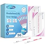 50 Stück Ovulationstest Streifen, 25 miu/ml Sensitivität, Zuverlässige Teststreifen zur Bestimmung des Eisprungs, Fruchtbarkeits Testkit für Frauen