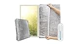 Optimer Home - Thermo-Fensterdämmung schützt vor Kälte und Hitze - 1.5x1.2m - Selbstklebende Wärmeisolierung mit Klettverschluss