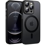 KPPIT Magnetic für iPhone 12 Pro Max Hülle für Magsafe, Handyhülle mit Magsafe Anti-Fingerabdruck Mattiert Durchscheinende Schutzhülle für iPhone 12 Pro Max case 6,7'-Schwarz