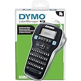 DYMO LabelManager 160 Etikettendrucker | Handetikettendrucker mit QWERTY-Tastatur | inklusive schwarz-weißem D1-Etikettenband (12 mm) | für Zuhause und Büro