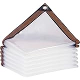 1.5x1.5m wasserdichte Transparente PVC-Abdeckplane mit Ösen - UV-beständige & Reißfeste Gewächshausfolie für Garten, Balkon, Baustelle & Haustiergehege-Wetterfeste Baufolie mit Verstärkungsband Plane