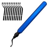 Skythrive Universal Entgrater Universal, Metallgriff Handentgrater mit 10 Ersatzklingen, 360° Rotierende Klinge für 3D Druck, Kunststoff und Aluminium (1 Werkzeug + 11 Klingen)