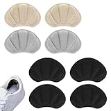 4 Paar Fersenpolster,Anti-BläSchen Dicke Schuheinlagen, Fersen Patch,Gegen Reibung Heel Pads für Männer Frauen,für zu große Schuhe(Beige, Schwarz, Grau)