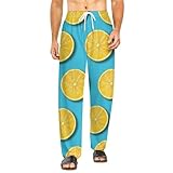 Fruit Lemon Pattern Damen Pyjamahose Lounge Pj Pants Schlafhose Kordelzug Nachtwäsche S, Frucht-Zitronen-Muster1, 48