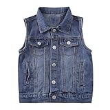 Siehin Kinder Jungen Jeansweste Denim Weste Ärmellos Jeansjacke Frühling Casual Jeansweste