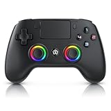 CSL - Wireless Gamepad für PC und PS4 - PC Anschluss - Wireless Controller - Dual Vibration - Headset Ausgang - Turbo Funktion - Touchpad - Share-Taste - M-Taste für freie Belegung