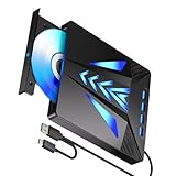 ZEPFJHE Tragbares externes Disc-Laufwerk mit 6 Anschlüssen, USB 3.0, USB 2.0, schnelle Geschwindigkeit für Laptop, Computer, PC, Gerät für PC