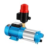 Wasserpumpen, Kreiselpumpe Hauswasserwerk Wasserpumpe Gartenpumpe IP44 Pump 4000 L/h mit Ablassventil und Manometer, zur Bewässerung von Bauernhöfen, Teichen, Gärten, Springbrunne