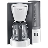 Bosch Filterkaffeemaschine ComfortLine TKA6A041, Aroma+, Aromaschutz-Glaskanne 1,25 L, Für 10-15 Tassen, Abnehmbarer Wassertank, Tropfstopp, Schwenkbarer Filterträger, Kabelstaufach, 1200 W, WeiÃŸ