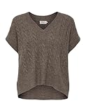 ONLY Damen Pullunder Strickpullunder ONLMELODY XS S M L XL Beige Braun V-Neck, Größe:L, Farbe:Caribou Melange 15249328