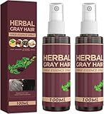 2ST Herbals Grey Hair Spray | Natürlicher Kräuter E-ssence Conditioner | He Shou Wu Entspannungsspray für dunkles schwarzes Haar | Pflegendes Shampoo zur Entfernung grauer Haare für Männer und Frauen