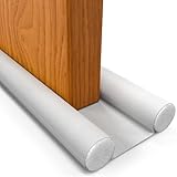 HOGARLAX® Zugluftstopper für Türen – Türdichtung unten & Türbodendichtung – Türabdichtung mit Schutz vor Zugluft, Kälte & Lärm – Türluftstopper/Luftzugstopper – Haustür & Zimmertür – bis 93cm (Weiß)