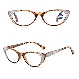 Lesebrille Katzenaugen Damen Vintage Mode Lesebrillen Cateye Lesehilfen Sehhilfe Retro Designer für Damen(Tortoiseshell,2.0 x)