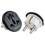 2 Stück Stecker Adapter, US to EU Adapter, Adapter China Deutschland Stecker, Adapter UK auf EU, Universal Adapters für Deutschland, USA, UK, Schweiz, China,usw