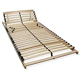 Sleepneo Lattenrost 120x200, Kopfteil verstellbar, Ergonomischer 7 Zonen Lattenrost, Buchenholz, 28 Latten, Lattenrost Selbstmontage, hohe Traglast bis 150Kg