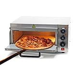 Wiltec Pizza-Backofen 2000W mit Cordierit Stein für Pizza wie aus dem Steinofen Pizzaofen Backofen Gastro