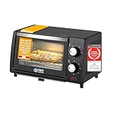 TZS First Austria 10 Liter Minibackofen, 800 Watt, bis 230 Grad, stufenlose Temperaturregelung, 60 Minuten Timer, 2 Einschubhöhen, Doppelglastür, Mini Ofen