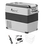 Alpicool CF55 50 Liter Kühlbox 12V tragbarer Mini-Kühlschrank elektrische Gefrierbox klein Gefrierschrank für Auto Camping, LKW, Boot und Steckdose mit USB-Anschluss, -20℃ bis 20℃